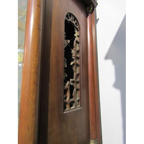 4020 - An 18th Century J Hamilton Glasgow 8 day longcase clock, ornate brass arched face with Roman numeral... 