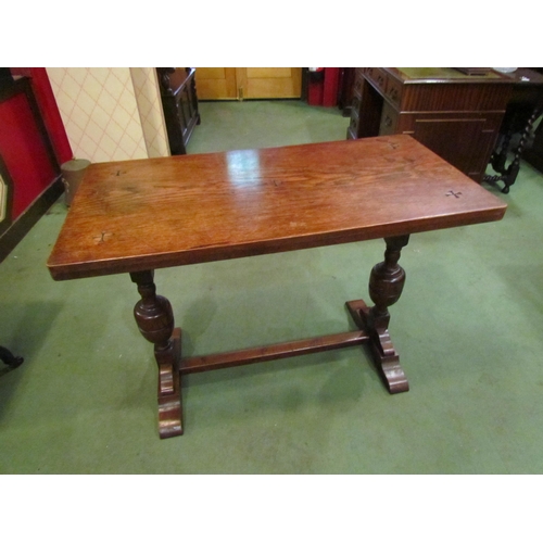 4067 - A circa 1900 ecclesiastical oak table with carved Maltese cross decoration (a symbol of protection) ... 