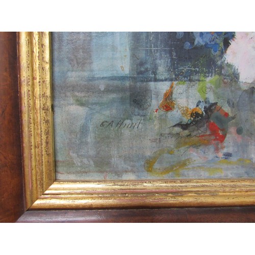 6117 - WITHDRAWN -  CECIL ARTHUR HUNT (1873 - 1965) A framed oil on board still 'mixed flowers'. Signed low... 