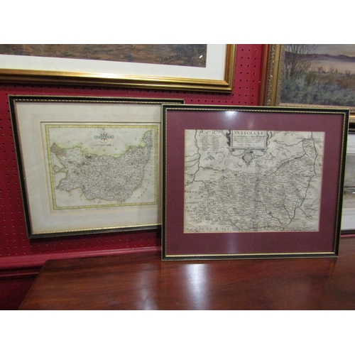 4042 - Two maps of Suffolk one by J. Cary circa 1793, with 1972 purchase receipt.  The other by Saxton/Kip ... 