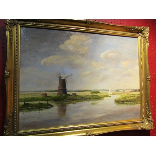 4045 - JULIAN BERNARD MACEY (1920-2019): A gilt framed oil on board, 