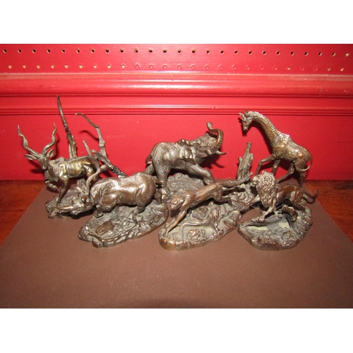 4055 - DONALD J. POLLAND: Seven animal studies cast in bronze to include 