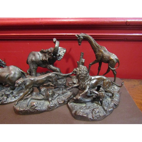 4055 - DONALD J. POLLAND: Seven animal studies cast in bronze to include 