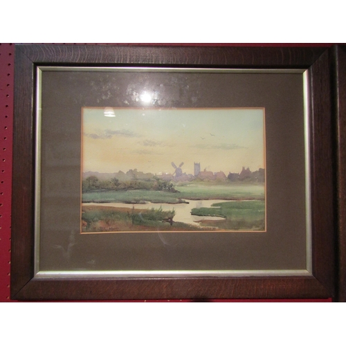 4080 - W.J.O. BILLINGS: Two framed and glazed watercolours, Broadland village scenes. Signed and dated 1913... 