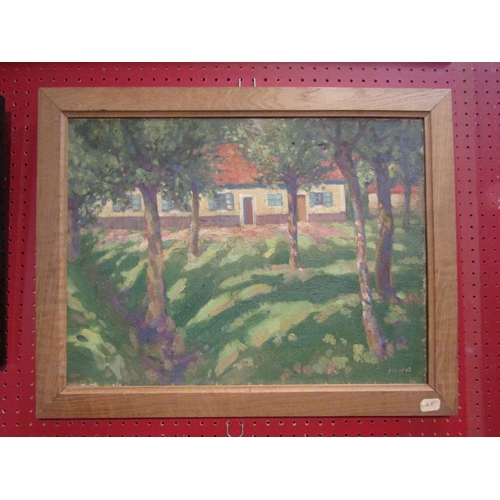 4087 - HENRY POTTER STEVENS (1876-1965): A framed oil on canvas, Farm House at Pas de Calais. Signed bottom... 