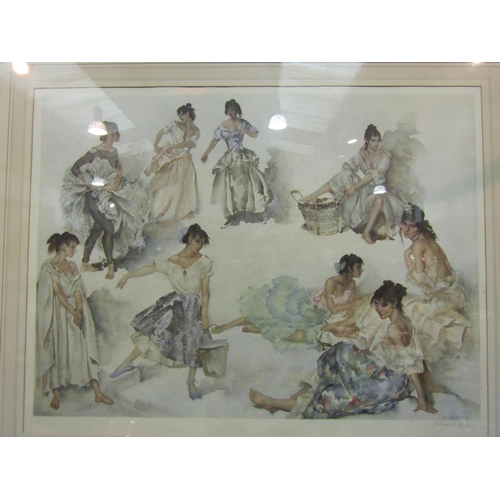 4118 - WILLIAM RUSSELL FLINT (1880-1969): A framed and glazed print, Bathers.  Pencil signed and blind stam... 