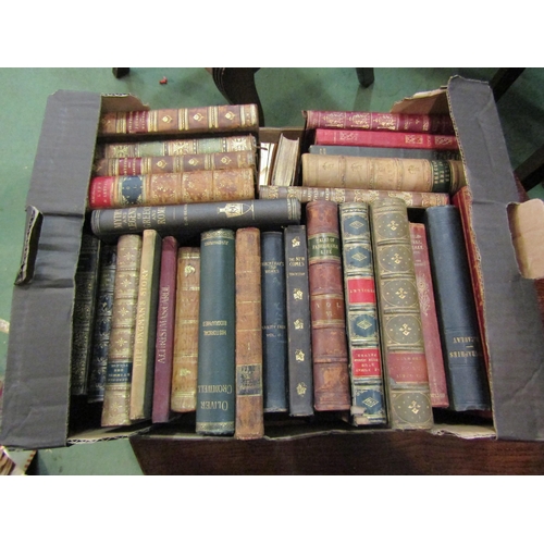 4198 - A box of leather bound books