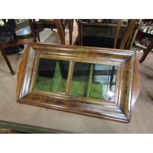 4209 - A 19th Century mahogany corner cupboard, single glazed door, green velvet interior, 70cm tall x 38cm... 