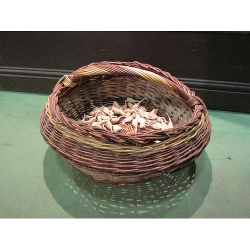 4218 - A large round wicker basket containing a good quantity of Chiselcraft mice