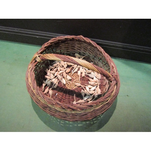 4218 - A large round wicker basket containing a good quantity of Chiselcraft mice