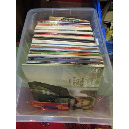 4233 - A box of LP's to include Donnie Osmond, Simon and Garfunkel, Phil Collins, Simply Red etc.