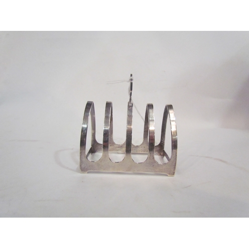 4320 - A Viners Ltd silver four slice toast rack, Sheffield 1935, 53g