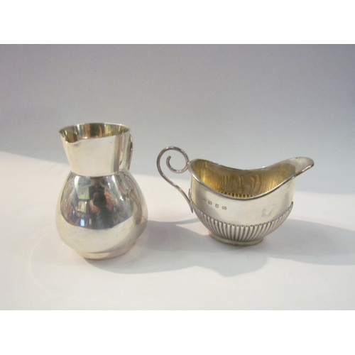 4365 - A Charles Faraday & Samuel Davey silver cream jug, gilt interior, 7cm high, Birmingham 1886, togethe... 