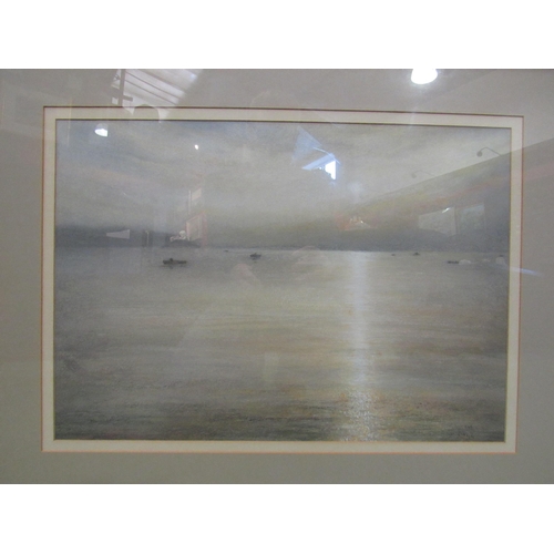 4016 - E. VAN EWYK: A pastel reputedly of The Orwell Estuary.  Signed lower right.  Framed and glazed.  35.... 