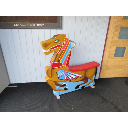 4026 - A brightly coloured wooden fairground horse, circa 1930 from an 