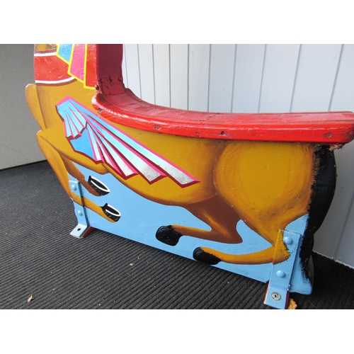 4026 - A brightly coloured wooden fairground horse, circa 1930 from an 