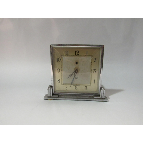 4171 - An Art Deco Smiths white metal mantel clock