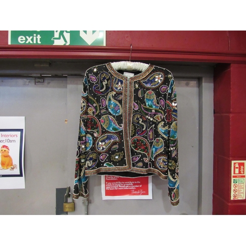 4175 - A 1980's Frank Usher paisley sequinned evening jacket