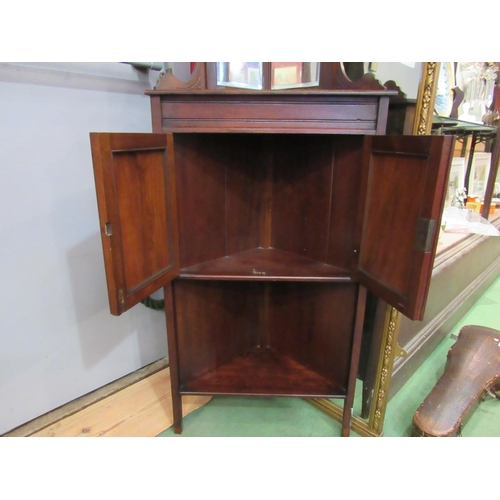 4176 - A 19th Century mahogany floor standing corner cupboard with mirrored back, 146cm tall x 56cm wide x ... 