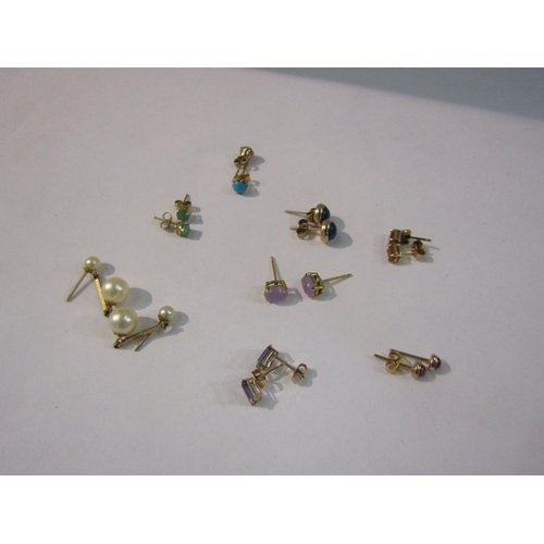 4419 - Eight pairs of various earrings including emerald, ruby, Lapis etc