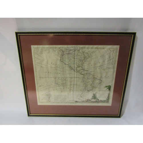 4283 - Two maps, one of the Americas by Zatta circa 1776, 1977 purchase receipt verso.  The other of Canada... 