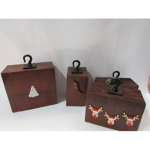 4289 - A collection of hand-crafted wooden doorstops (4)