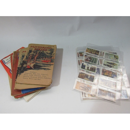 4305 - A collection of maps to include Motoring examples together with cigarette cards   (E) £10-20