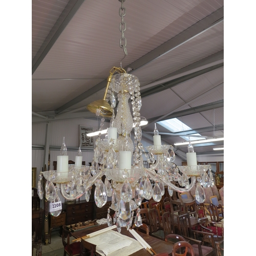 2229 - A glass drop chandelier