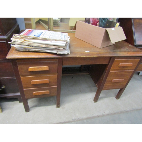 2262 - A 1950's oak teachers desk   (C)