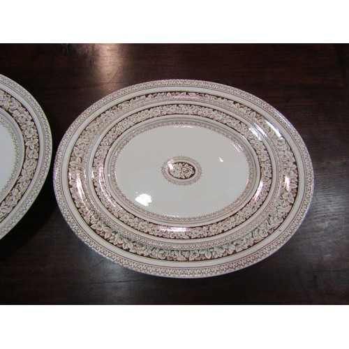 4166 - Five Grecian pattern Victorian meat plates   (R) £20