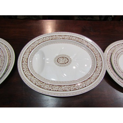 4166 - Five Grecian pattern Victorian meat plates   (R) £20