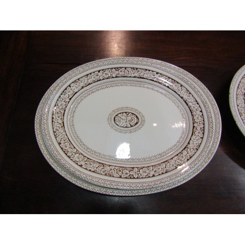 4166 - Five Grecian pattern Victorian meat plates   (R) £20