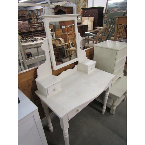 2298 - A painted dressing table, mirror back with single frieze drawer