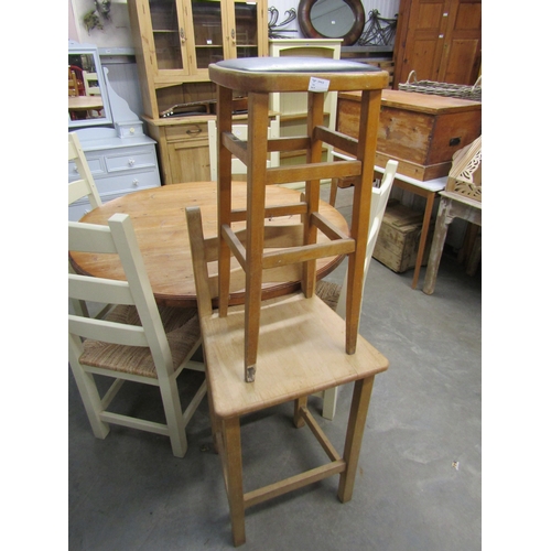 2303 - Four cream painted ladder back kitchen chairs