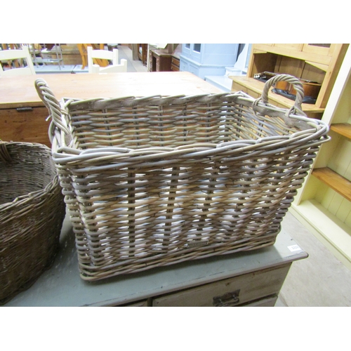 2301 - A wicker twin handled log basket   (R) £20