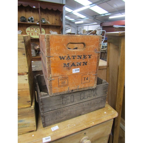 2064 - Two pine crates including a 'Whatney Mann' beer crate