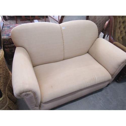 2468 - A 1920's cottage cloud back sofa with drop end 
  (D)