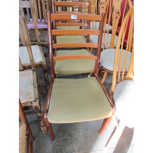 2382 - Four G-Plan ladder back chair frames