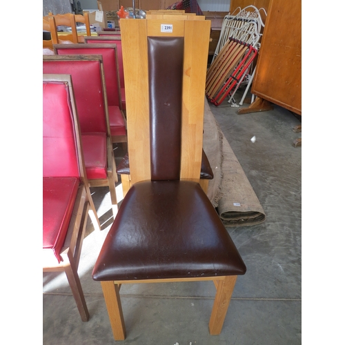 2381 - Six oak dining chairs