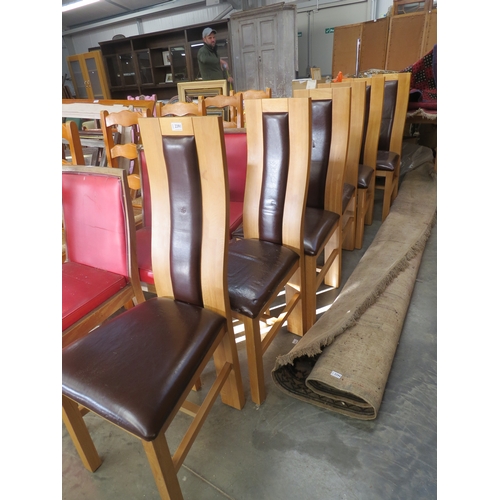 2381 - Six oak dining chairs