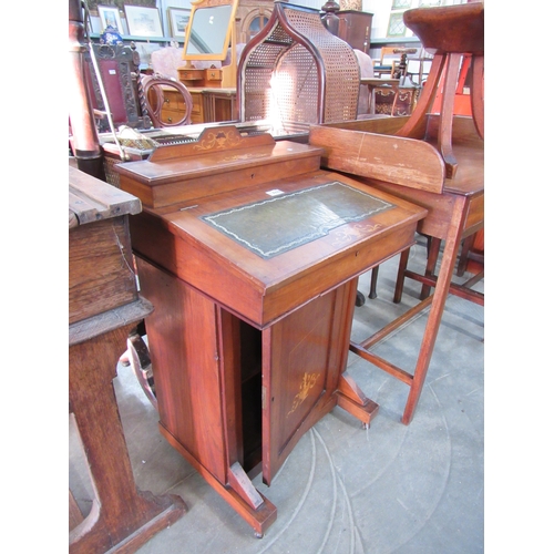 2232 - A late Victorian inlaid walnut davenport desk   (R) £30