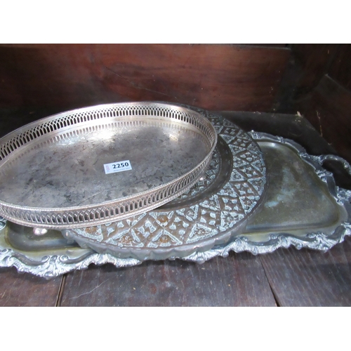 2250 - Three metal trays