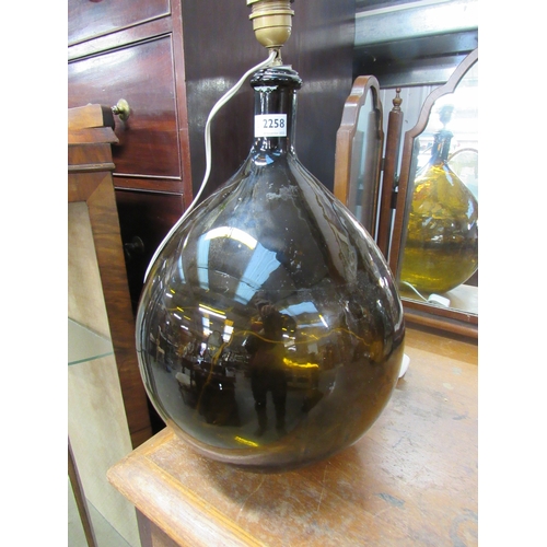 2258 - A large glass vase lamp