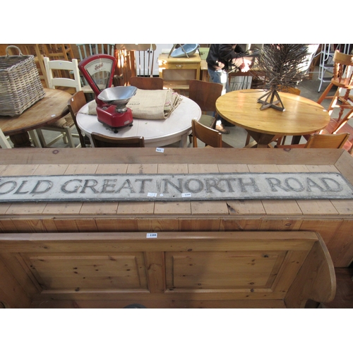 2289 - An aluminium street sign 'Old Great North Road', 160cm long