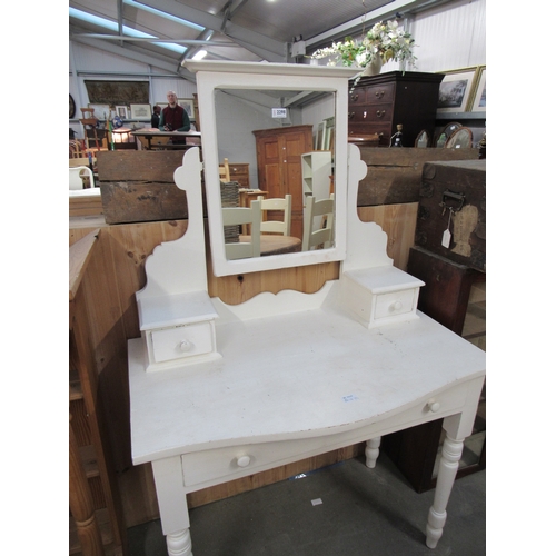 2298 - A painted dressing table, mirror back with single frieze drawer