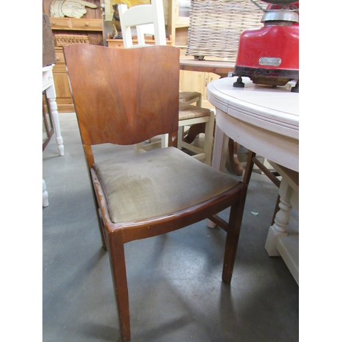 2304 - Four 1940's walnut panel back chairs