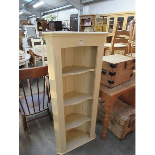 2327 - A painted pine full height corner cabinet