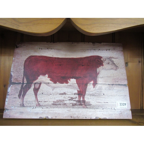 2329 - A wall hanging bull picture    (R) £15