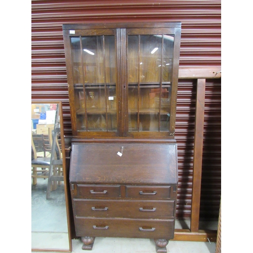 2379 - A 1960's oak bureau bookcase     (E) £10-15