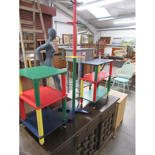 2392 - A three tier child's unit and another with a child's coat stand